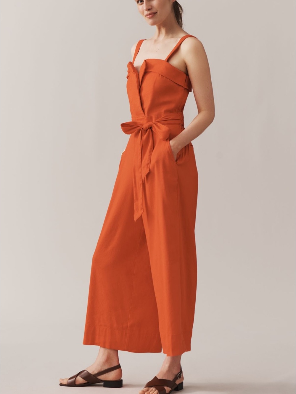 Anthropologie Red Jumpsuit